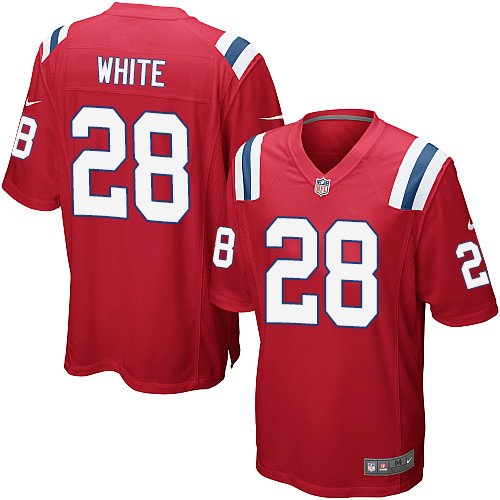 Nike Patriots #28 James White Red Alternate Youth Stitched NFL Elite Jersey - Click Image to Close